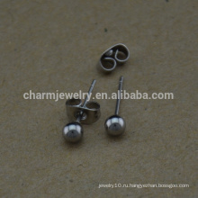 BXG023 ​​Нержавеющая сталь Круглые шариковые штифты Pin pin earring Никель Свободные находки серьги для изготовления ювелирных изделий
